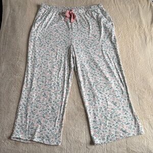 New Directions Floral Pajama Pants with Pink Accents Size L